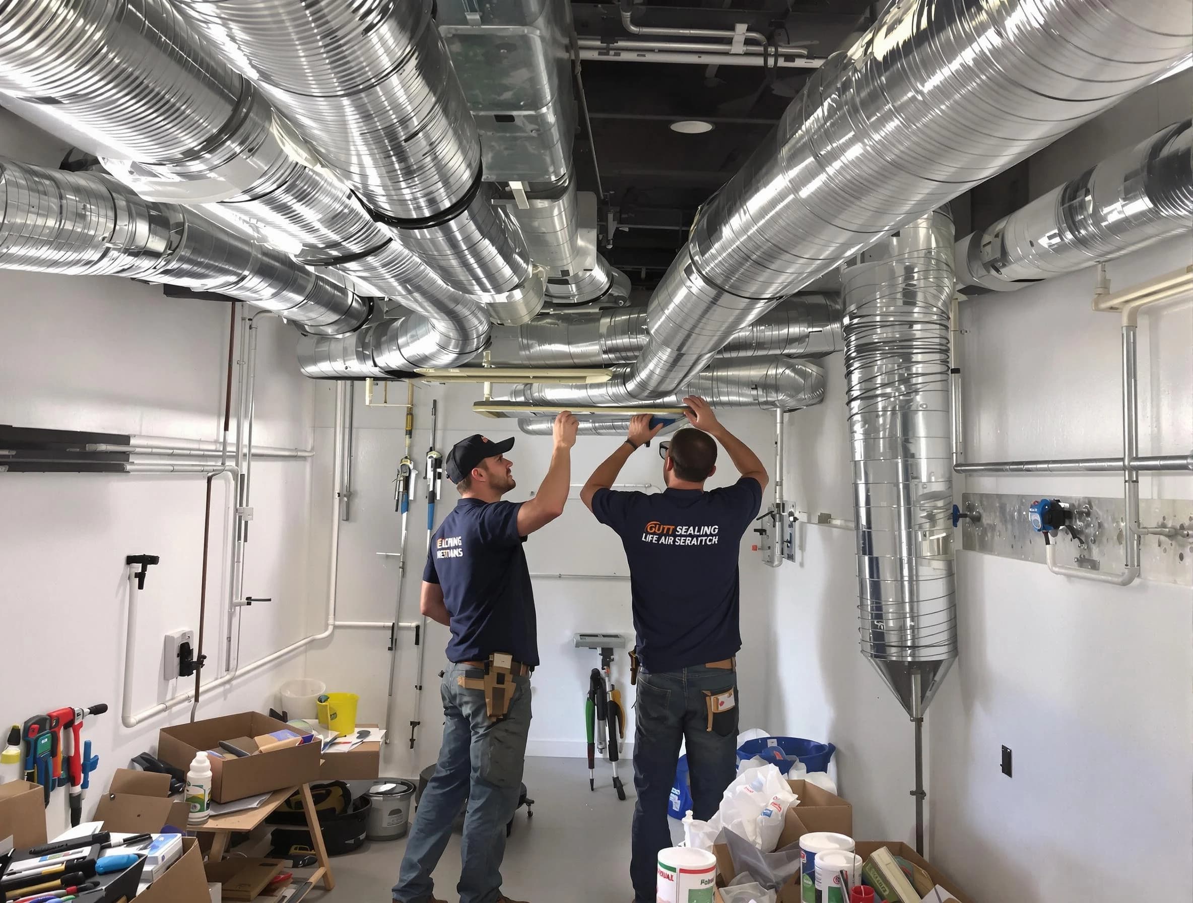 Indio Air Duct Cleaning technician applying professional duct sealing solutions in Indio