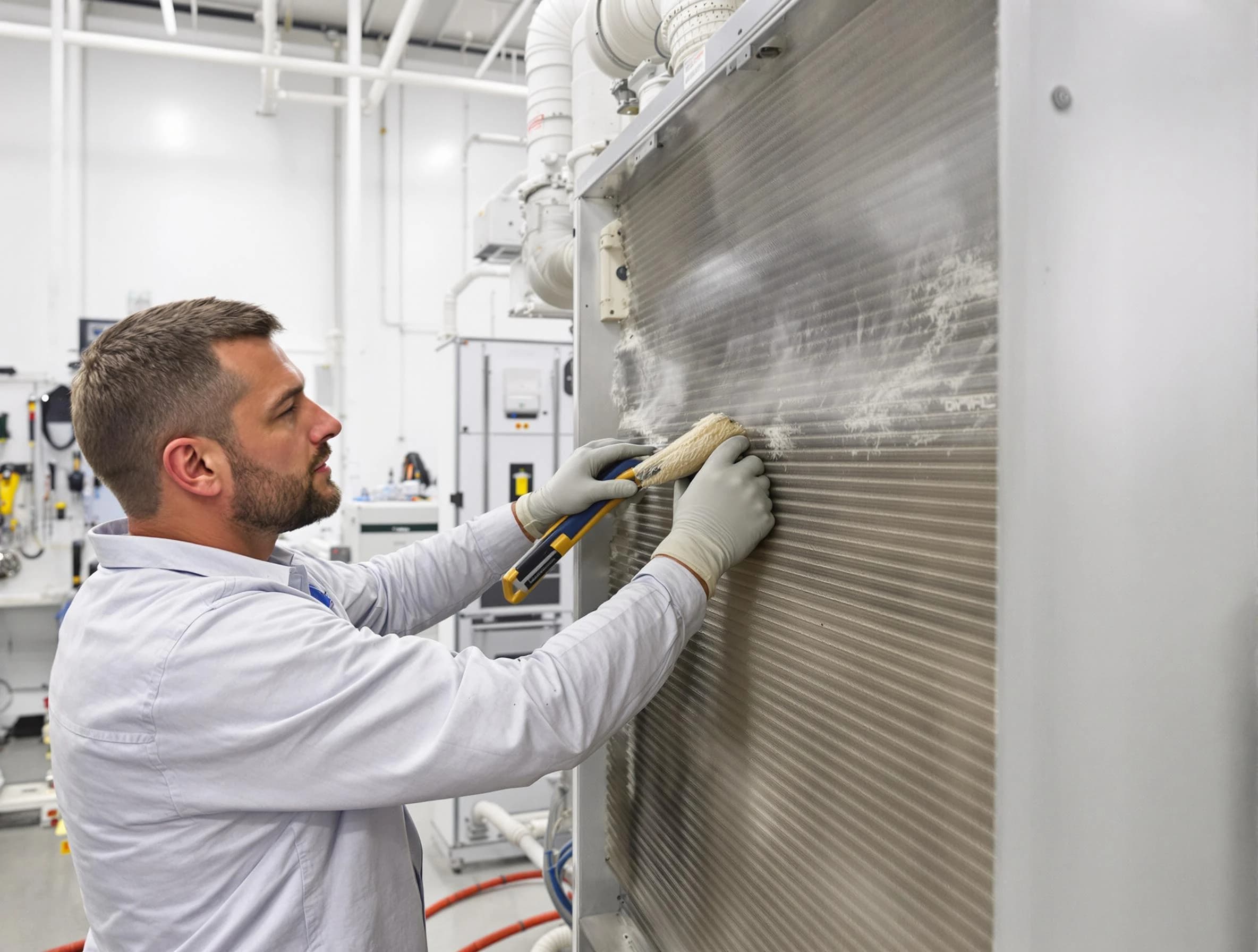 Indio Air Duct Cleaning technician performing precision commercial coil cleaning at a Indio business